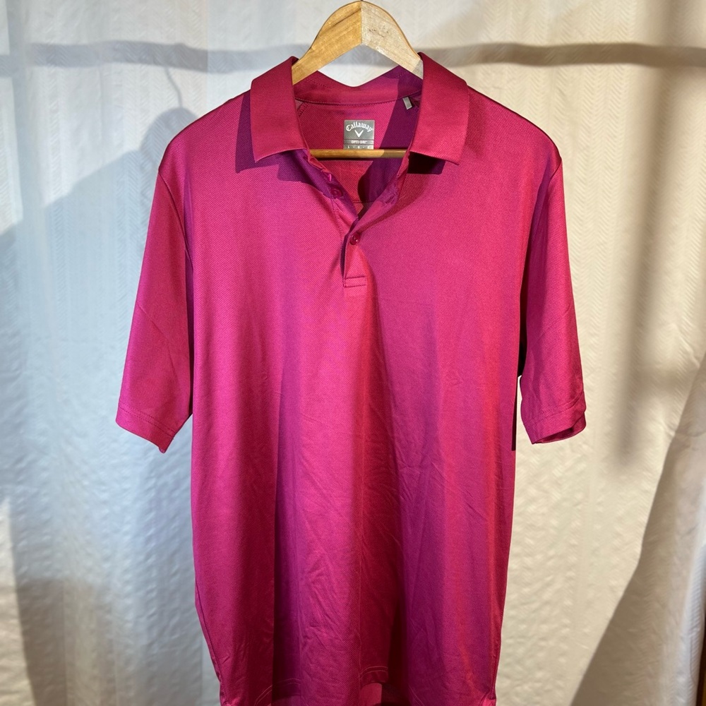 Callaway Men's Opti-Dri Magenta Performance Golf Polo